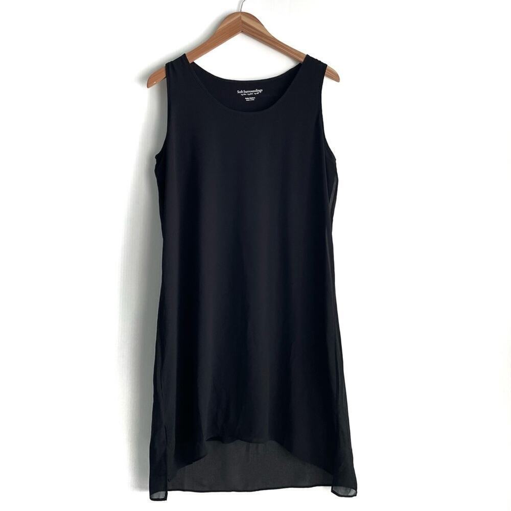 Soft Surroundings sleeveless dress casual / dressy sheer overlay size petite med